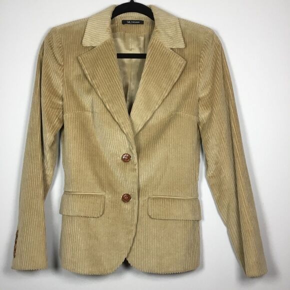Vintage 100% cotton corduroy blazer coat XS/S/34 jacket equestrian tan - Picture 1 of 10